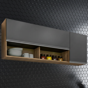 Armario Aereo 2 Portas BP Maya 150 cm Freijo Grafite Eratto Moveis