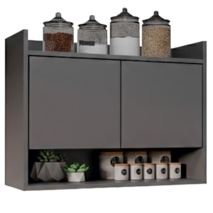 Armario Aereo 2 Portas Cecilia BP 71 cm Grafite Eratto Moveis