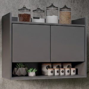 Armario Aereo 2 Portas Cecilia BP 71 cm Grafite Eratto Moveis