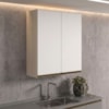 Armario Aereo 2 Portas MDF 80X90 cm Kali 119846 Bianco TOQ Branco Nicioli