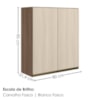 Armario Aereo 2 Portas MDF 80X90 cm Kali 119846 Carvalho TOQ Bianco Nicioli