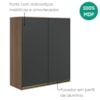 Armario Aereo 2 Portas MDF 80X90 cm Kali 119846 Carvalho TOQ Chumbo Nicioli