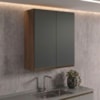 Armario Aereo 2 Portas MDF 80X90 cm Kali 119846 Carvalho TOQ Chumbo Nicioli