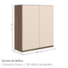Armario Aereo 2 Portas MDF 80X90 cm Kali 119846 Carvalho TOQ Off White Nicioli