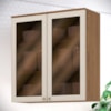 Armario Aereo 2 Portas Vidro 80 cm Requinte C647 Nature Areia Henn