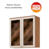 Armario Aereo 2 Portas Vidro 80 cm Requinte C647 Nature Areia Henn