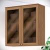 Armario Aereo 2 Portas Vidro 80 cm Requinte C647 Nature Henn