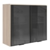 Armario Aereo 2 Portas Vidro MDF 80 cm Kali 122118 Bianco TOQ Nicioli