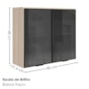 Armario Aereo 2 Portas Vidro MDF 80 cm Kali 122118 Bianco TOQ Nicioli