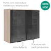 Armario Aereo 2 Portas Vidro MDF 80 cm Kali 122118 Bianco TOQ Nicioli
