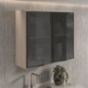 Armario Aereo 2 Portas Vidro MDF 80 cm Kali 122118 Bianco TOQ Nicioli