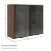Armario Aereo 2 Portas Vidro MDF 80 cm Kali 122118 Carvalho TOQ Nicioli
