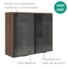 Armario Aereo 2 Portas Vidro MDF 80 cm Kali 122118 Carvalho TOQ Nicioli