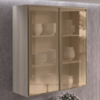 Armario Aereo 2 Portas Vidro MDF 80X90 cm Kali 1198462 Bianco TOQ Nicioli