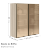 Armario Aereo 2 Portas Vidro MDF 80X90 cm Kali 1198462 Bianco TOQ Nicioli