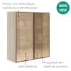 Armario Aereo 2 Portas Vidro MDF 80X90 cm Kali 1198462 Bianco TOQ Nicioli