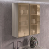Armario Aereo 2 Portas Vidro MDF 80X90 cm Kali 1198462 Bianco TOQ Nicioli