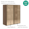 Armario Aereo 2 Portas Vidro MDF 80X90 cm Kali 1198462 Carvalho TOQ Nicioli