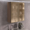 Armario Aereo 2 Portas Vidro MDF 80X90 cm Kali 1198462 Carvalho TOQ Nicioli