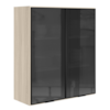Armario Aereo 2 Portas Vidro MDF 80X90 cm Kali 119848 Bianco TOQ Nicioli