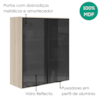Armario Aereo 2 Portas Vidro MDF 80X90 cm Kali 119848 Bianco TOQ Nicioli
