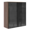 Armario Aereo 2 Portas Vidro MDF 80X90 cm Kali 119848 Carvalho TOQ Nicioli