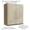 Armario Aereo 2P Vidro 80 cm MDP Maxxi G765 Nogal Kappesberg