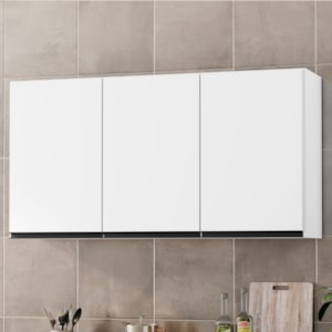 Armario Aereo 3 Portas 118 cm Suecia Branco RUDK