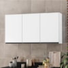 Armario Aereo 3 Portas 118 cm Suecia Branco RUDK