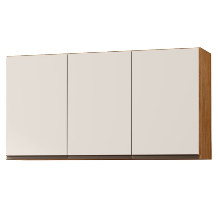 Armario Aereo 3 Portas 118 cm Suecia Cedro Areia RUDK