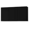 Armario Aereo 3 Portas 118 cm Suecia Preto RUDK