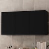 Armario Aereo 3 Portas 118 cm Suecia Preto RUDK