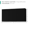 Armario Aereo 3 Portas 118 cm Suecia Preto RUDK