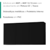 Armario Aereo 3 Portas 118 cm Suecia Preto RUDK