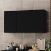Armario Aereo 3 Portas 118 cm Suecia Preto RUDK