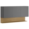 Armario Aereo 3 Portas 120 cm Line Gris Cp Freijo KTP