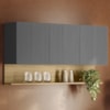 Armario Aereo 3 Portas 120 cm Line Gris Cp Freijo KTP