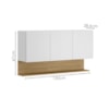 Armario Aereo 3 Portas 120 cm Line Supremo Cp Freijo KTP
