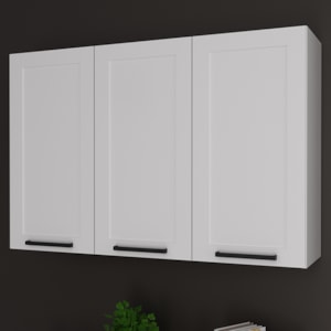 Armario Aereo 3 Portas 120 cm MDF CZ3310 Branco Tecno Mobili