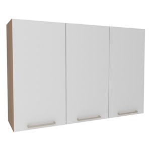 Armario Aereo 3 Portas 120 cm MDP CZ3109 Freijo Branco Tecno Mobili