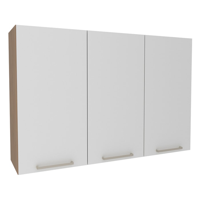 Armario Aereo 3 Portas 120 cm MDP CZ3109 Freijo Branco Tecno Mobili