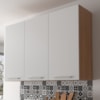 Armario Aereo 3 Portas 120 cm MDP CZ3109 Freijo Branco Tecno Mobili