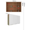 Armario Aereo 3 Portas 120 cm MDP CZ3109 Freijo Branco Tecno Mobili
