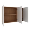 Armario Aereo 3 Portas 120 cm MDP CZ3109 Freijo Branco Tecno Mobili