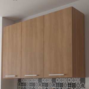 Armario Aereo 3 Portas 120 cm MDP CZ3109 Freijo Tecno Mobili
