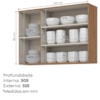 Armario Aereo 3 Portas 120 cm MDP Requinte C636 Nature Areia Henn
