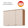 Armario Aereo 3 Portas 120 cm MDP Requinte C636 Nature Areia Henn