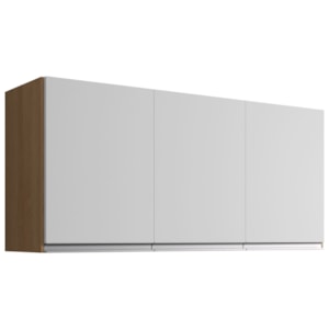 Armario Aereo 3 Portas 120cm Andreia Amendoa Branco REAJL Moveis