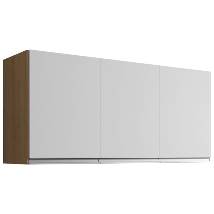 Armario Aereo 3 Portas 120cm Andreia Amendoa Branco REAJL Moveis
