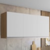 Armario Aereo 3 Portas 120cm Andreia Amendoa Branco REAJL Moveis